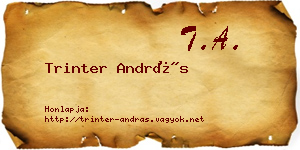 Trinter András névjegykártya